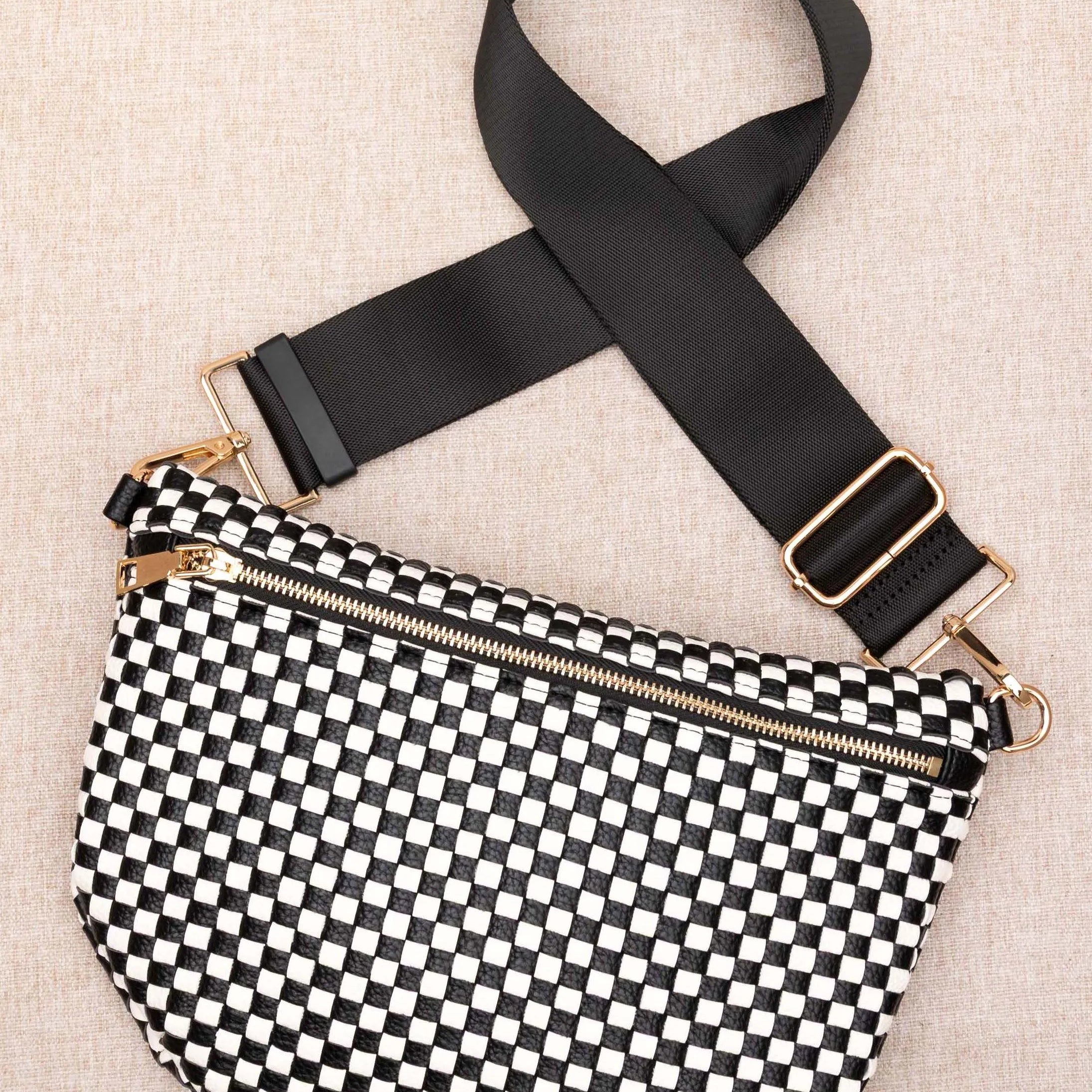 On the Move Layla Woven Check Crossbody Bag-Women's Accessories-Shop Z & Joxa