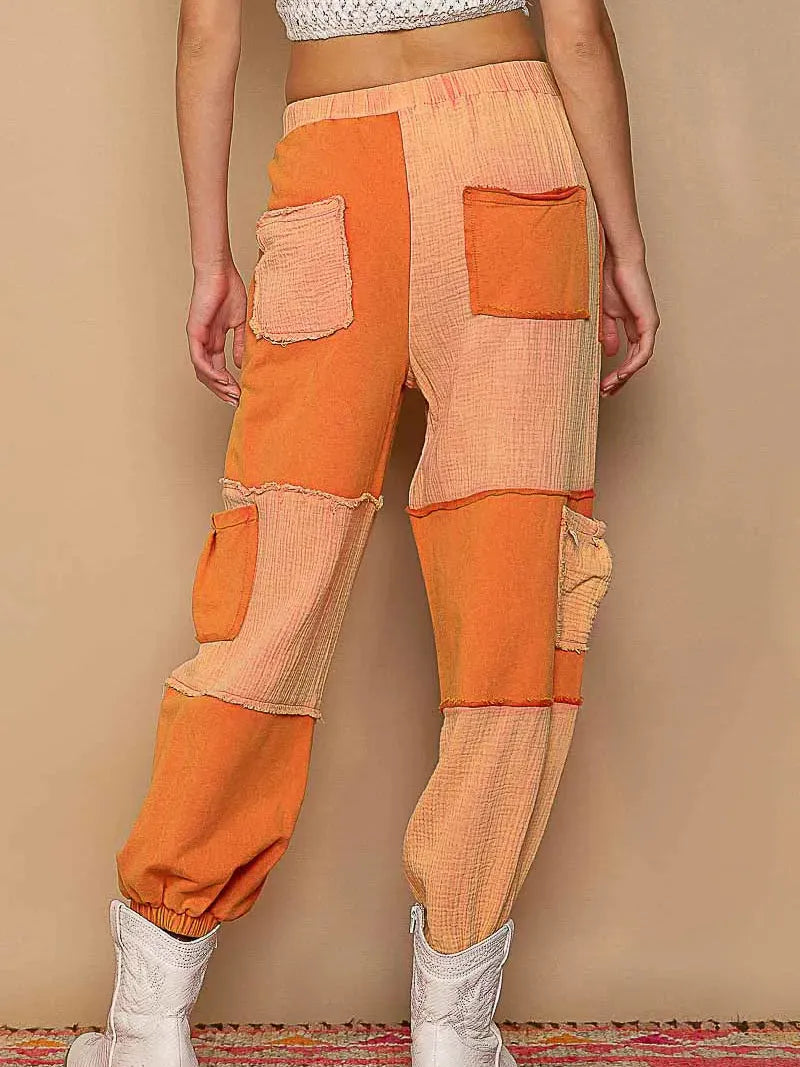 POL Citrus Patch Drawstring Contrast Cargo Jogger Pants-Women's Pants-Shop Z & Joxa