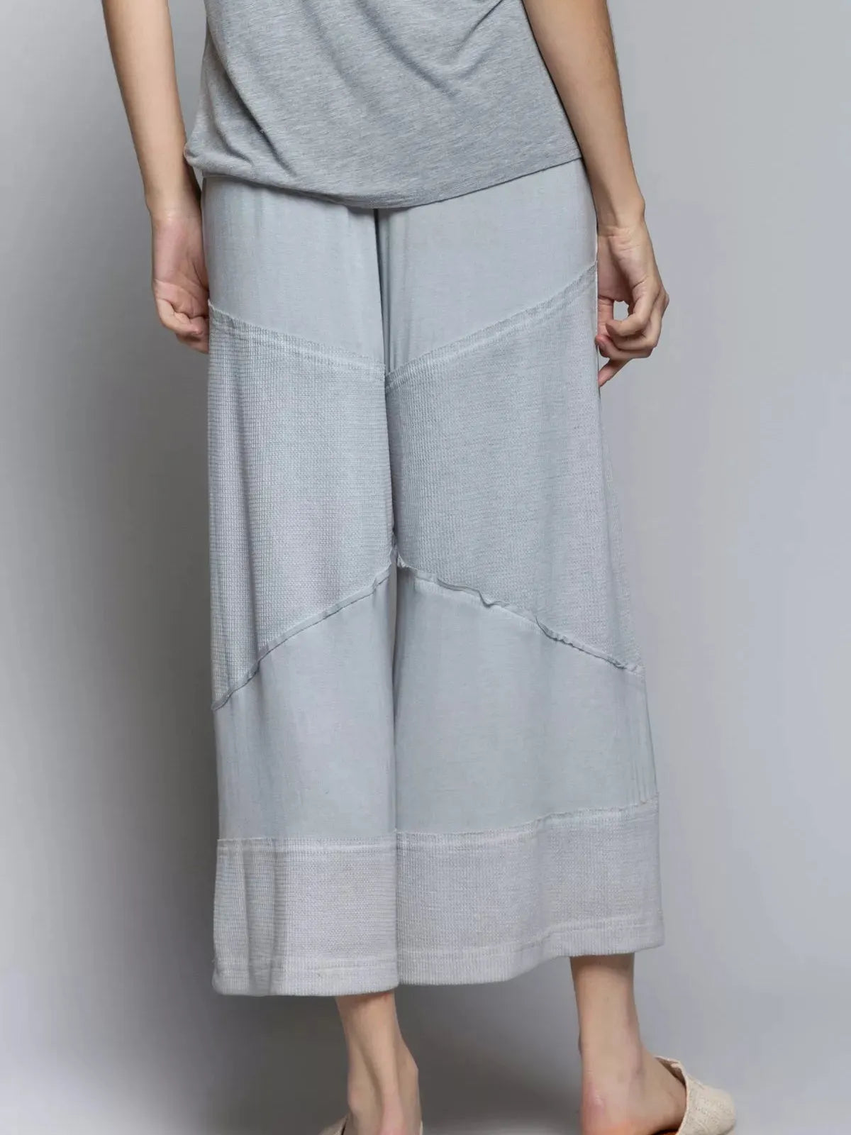 POL Dusty Blue Elastic Waistband Wide Leg Drawstring Pants-Women's Pants-Shop Z & Joxa