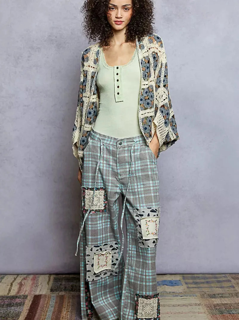 POL Edge of Ease Dolman Open Front Floral Crochet Cardigan-Women's Shirts & Tops-Shop Z & Joxa