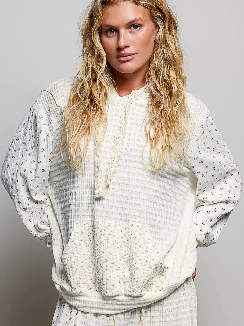 POL Fireside Weekend Hoodie with Kangaroo Pocket in Natural-Shirts & Tops-Shop Z & Joxa