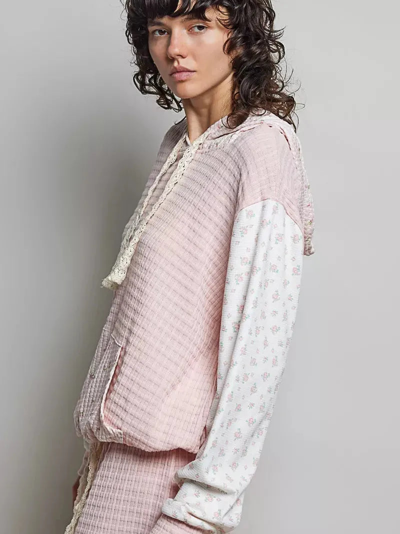 POL Fireside Weekend Hoodie with Kangaroo Pocket in Pink-Women's Shirts & Tops-Shop Z & Joxa