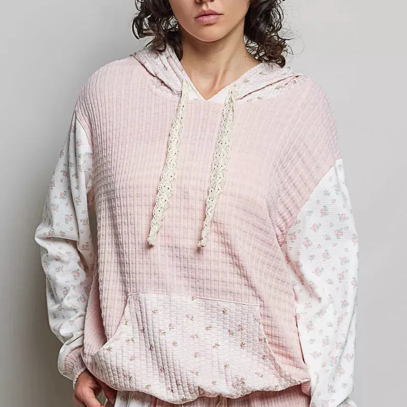 POL Fireside Weekend Hoodie with Kangaroo Pocket in Pink-Women's Shirts & Tops-Shop Z & Joxa