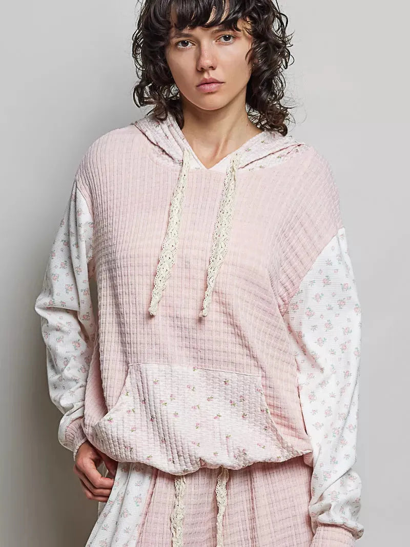 POL Fireside Weekend Hoodie with Kangaroo Pocket in Pink-Women's Shirts & Tops-Shop Z & Joxa