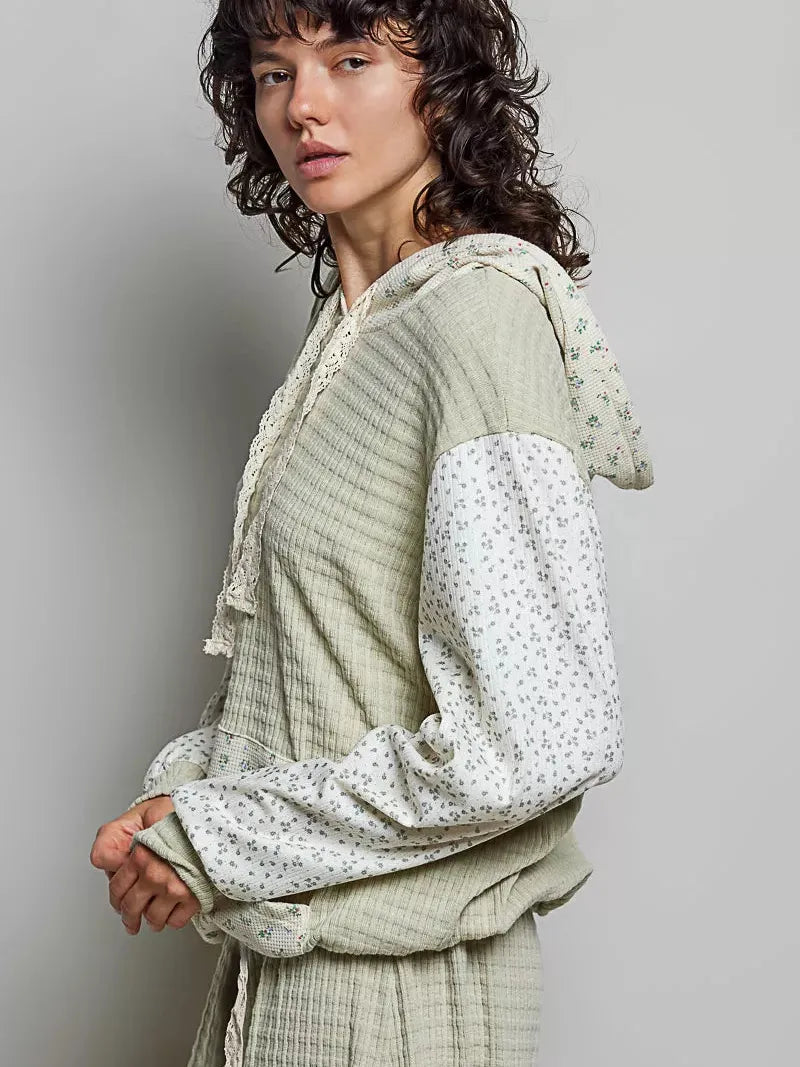 POL Fireside Weekend Hoodie with Kangaroo Pocket in Sage-Women's Shirts & Tops-Shop Z & Joxa