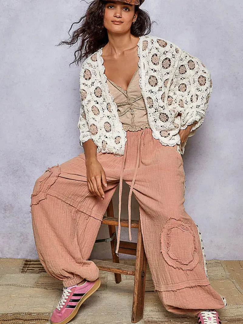 POL Latte Cream Floral Chenille Cardigan-Women's Shirts & Tops-Shop Z & Joxa