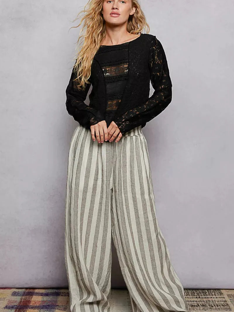 POL Moonlace Muse Long Sleeve Lace Detail Top in Black-Women's Shirts & Tops-Shop Z & Joxa