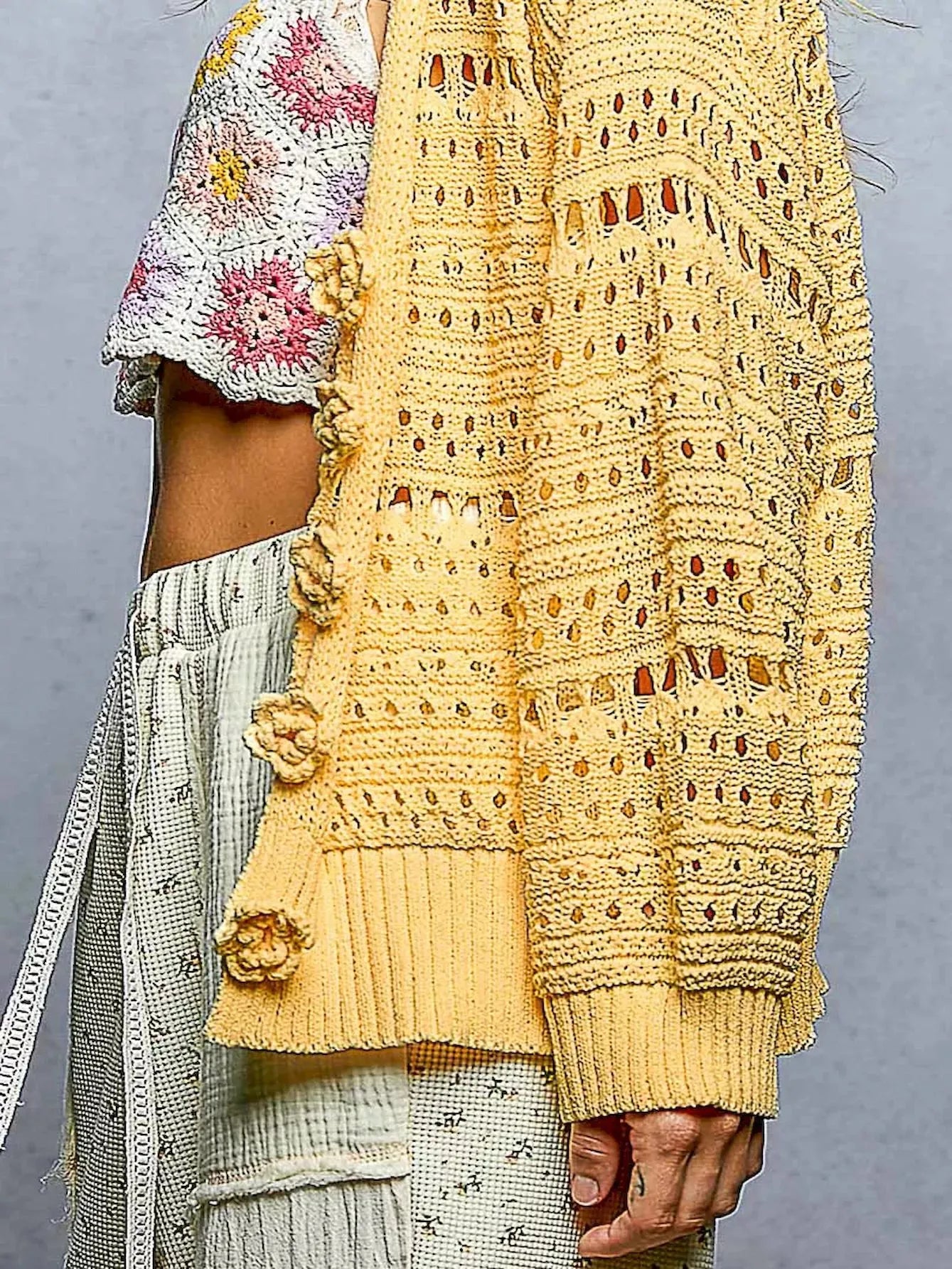 POL Rosebud Button Knit Floral Button Cardigan in Dandelion-Women's Shirts & Tops-Shop Z & Joxa
