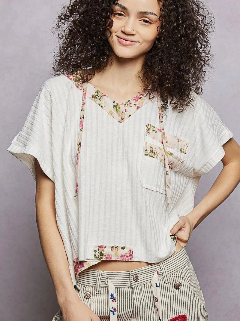 POL Summer Sonata Short Sleeve Hooded Top with Open Back-Women's Shirts & Tops-Shop Z & Joxa