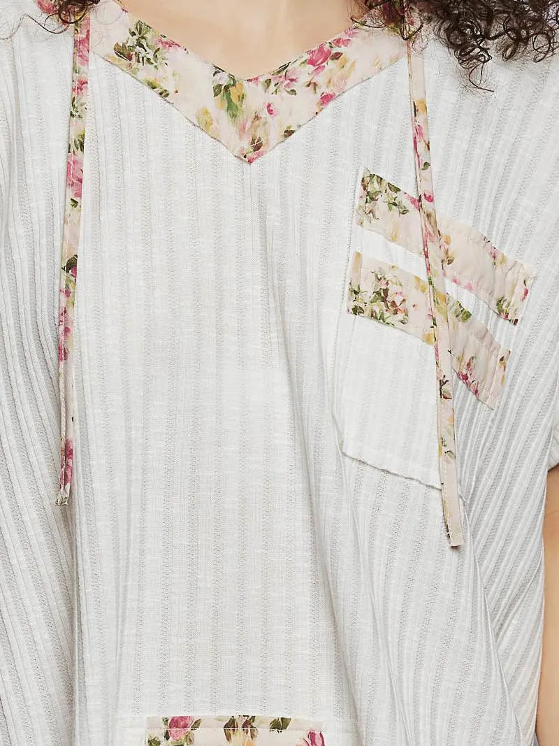 POL Summer Sonata Short Sleeve Hooded Top with Open Back-Women's Shirts & Tops-Shop Z & Joxa