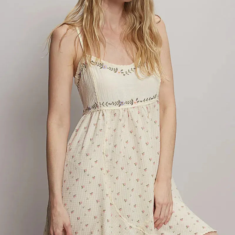 POL Sunlit Strolls Ruffled Hem Floral Print Cami Mini Dress-Women's Dresses-Shop Z & Joxa