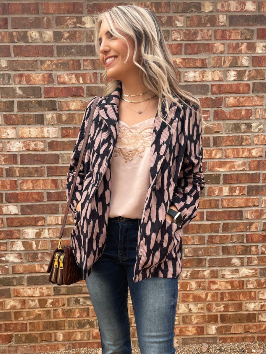 Paint Me A Fashionista Corduroy Blazer-Women's Shirts & Tops-Shop Z & Joxa