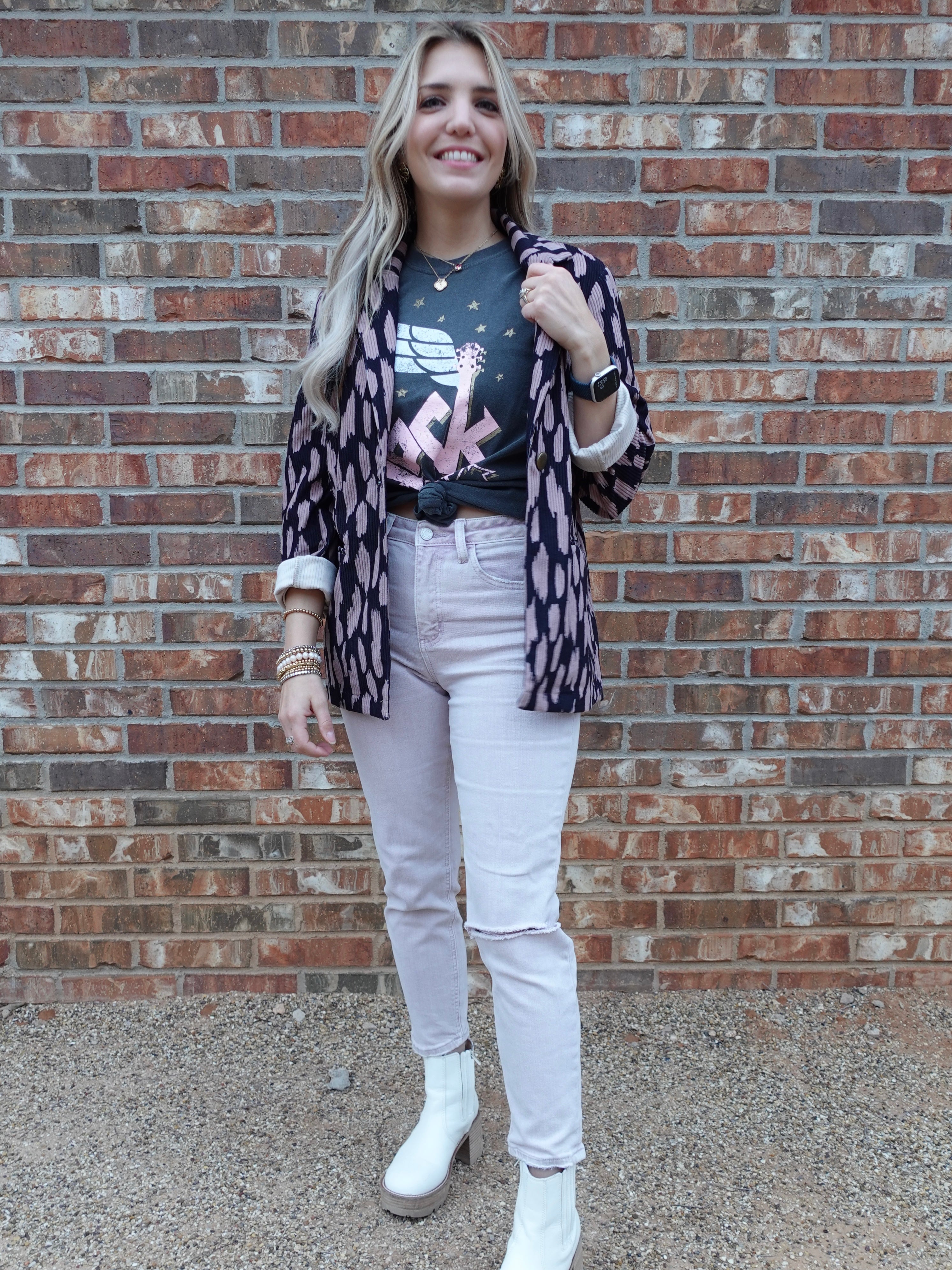 Paint Me A Fashionista Corduroy Blazer-Women's Shirts & Tops-Shop Z & Joxa