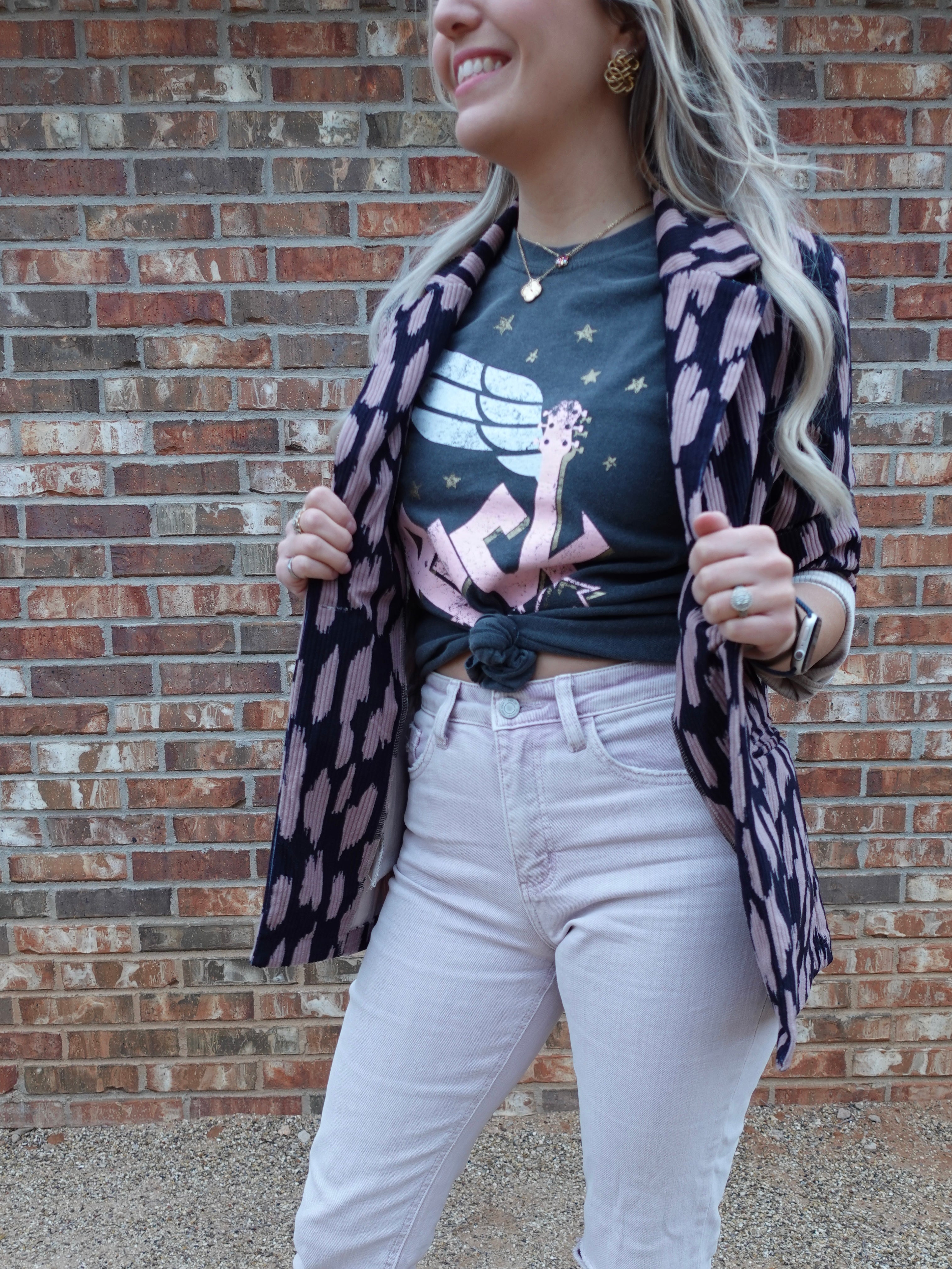 Paint Me A Fashionista Corduroy Blazer-Women's Shirts & Tops-Shop Z & Joxa