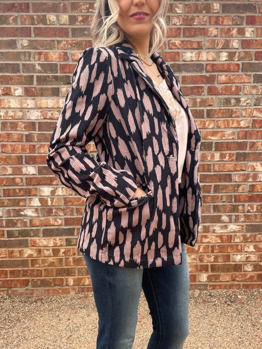 Paint Me A Fashionista Corduroy Blazer-Women's Shirts & Tops-Shop Z & Joxa