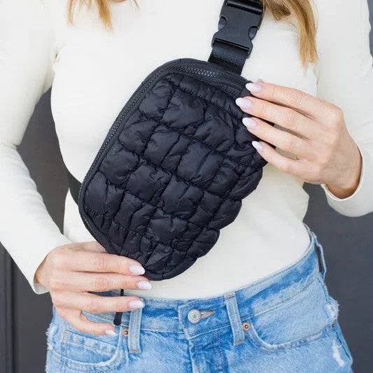 Perfectly Quilted Sling Belt Bag-Women's Accessories-Shop Z & Joxa