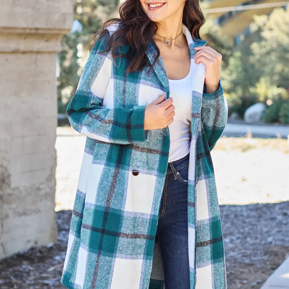 Plaid Perfection Lapel Coat by Double Take-Coats & Jackets-Shop Z & Joxa