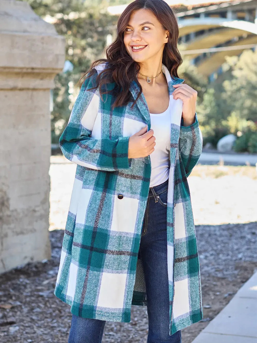 Plaid Perfection Lapel Coat by Double Take-Coats & Jackets-Shop Z & Joxa
