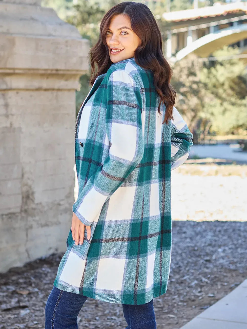 Plaid Perfection Lapel Coat by Double Take-Coats & Jackets-Shop Z & Joxa