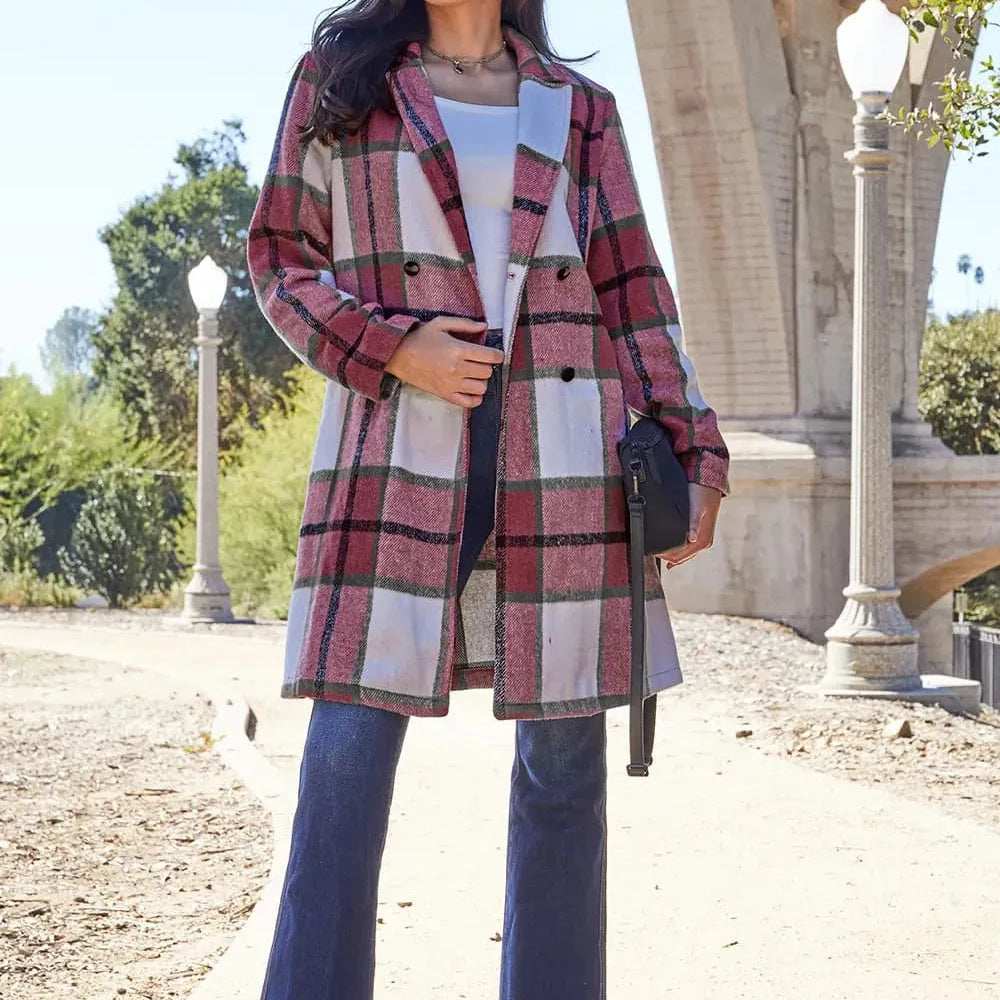 Plaid Perfection Lapel Coat by Double Take-Coats & Jackets-Shop Z & Joxa