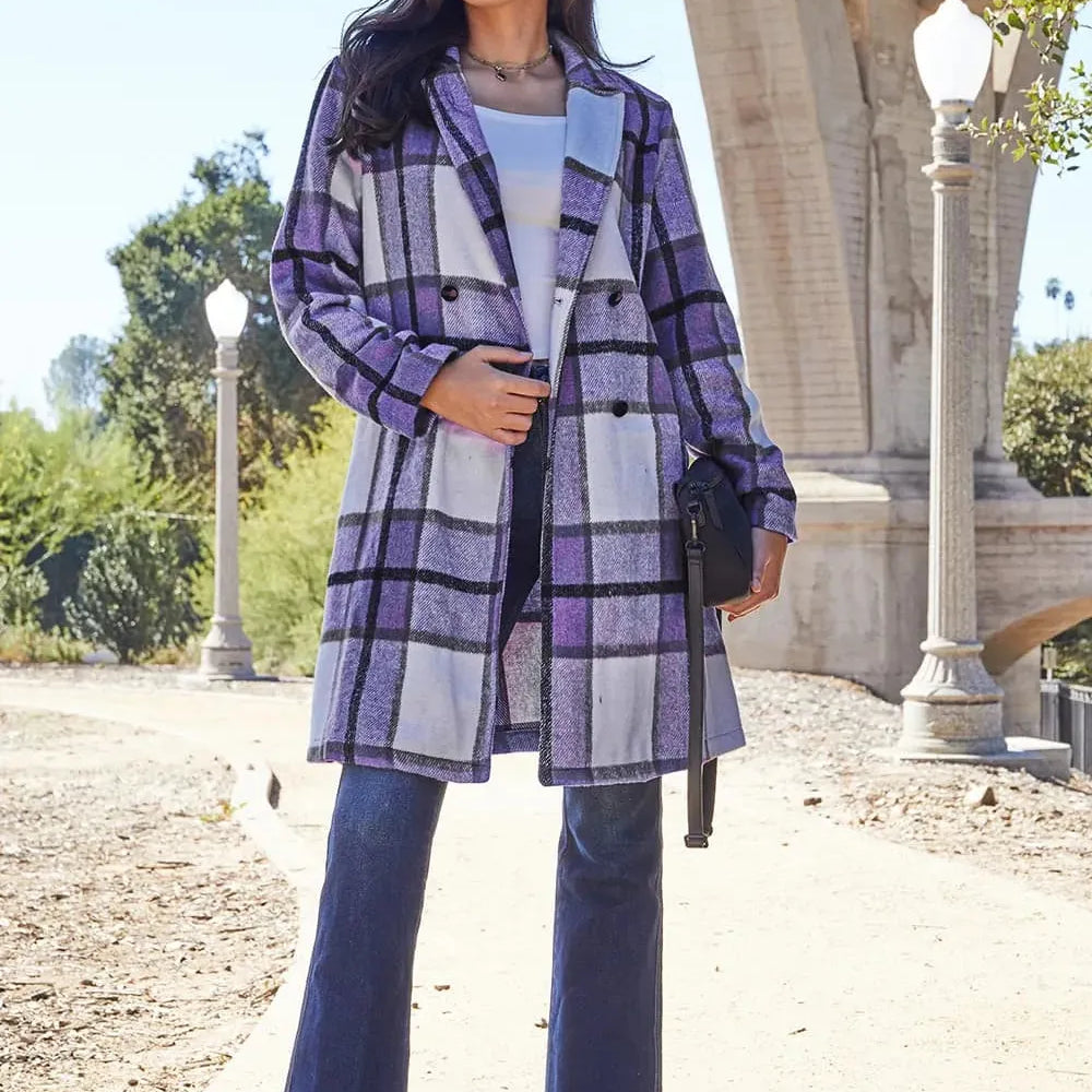 Plaid Perfection Lapel Coat by Double Take-Coats & Jackets-Shop Z & Joxa