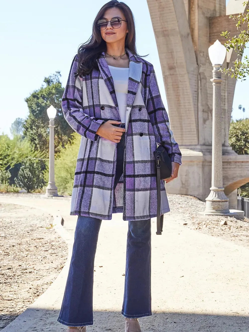 Plaid Perfection Lapel Coat by Double Take-Coats & Jackets-Shop Z & Joxa
