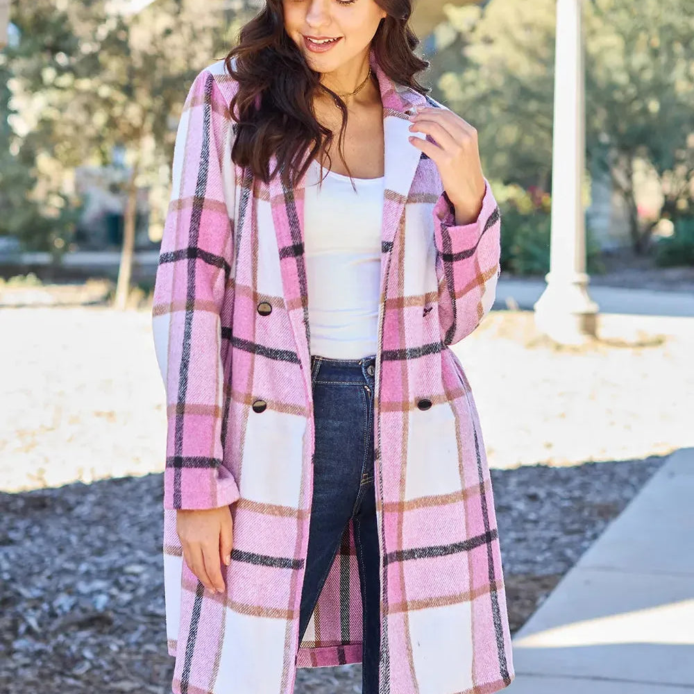 Plaid Perfection Lapel Coat by Double Take-Coats & Jackets-Shop Z & Joxa