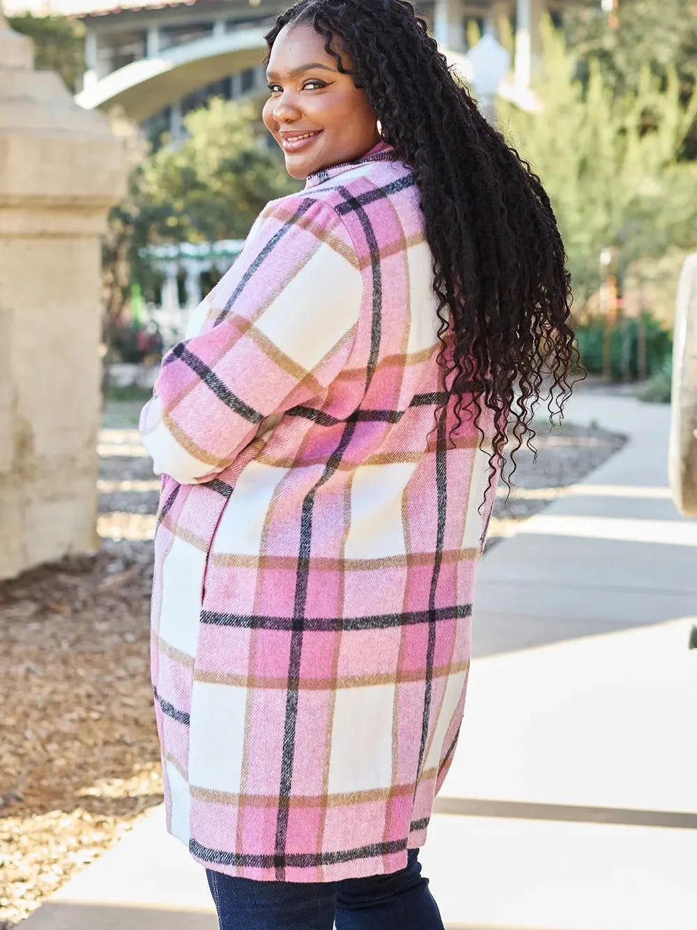 Plaid Perfection Lapel Coat by Double Take-Coats & Jackets-Shop Z & Joxa