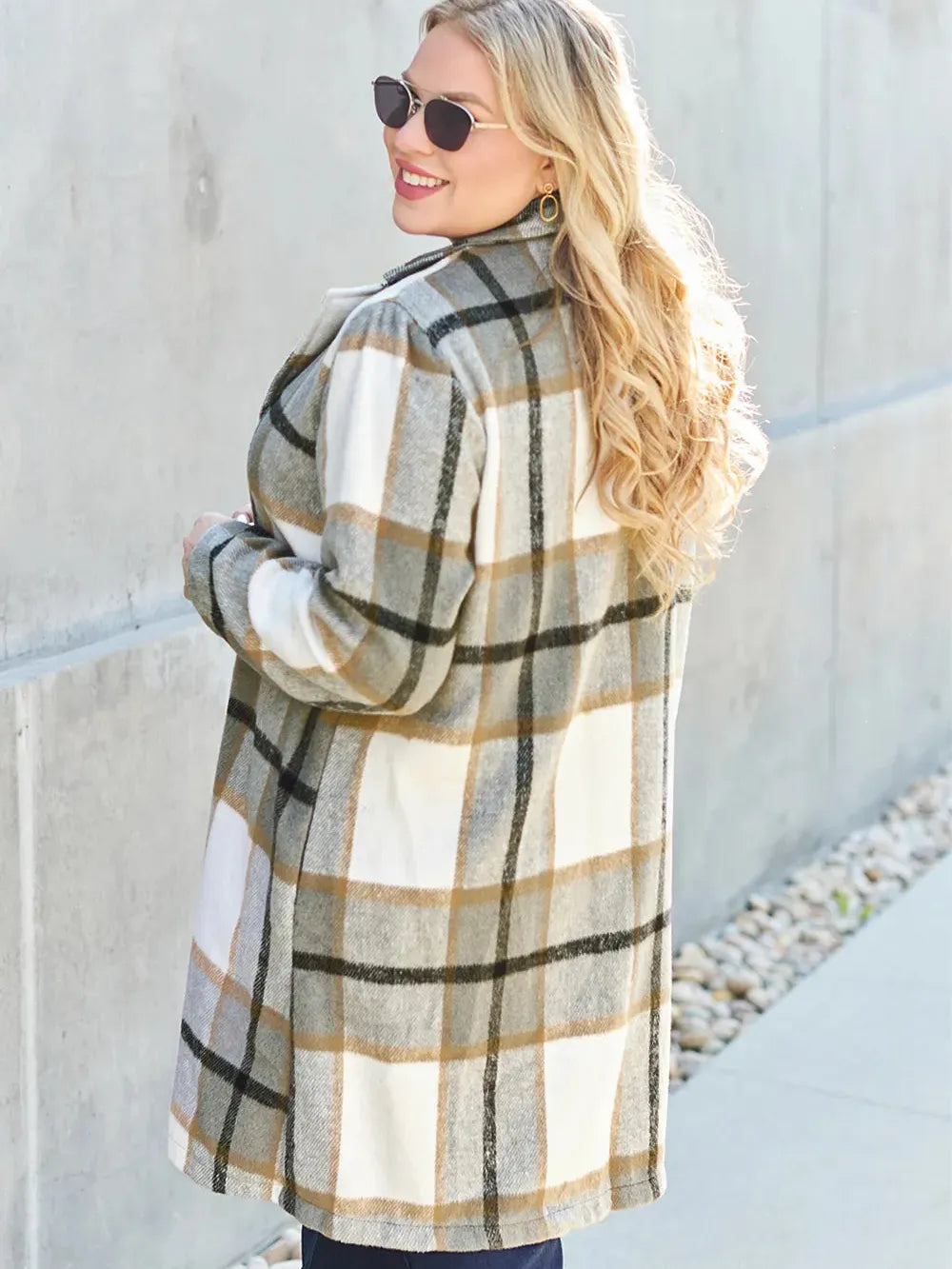 Plaid Perfection Lapel Coat by Double Take-Coats & Jackets-Shop Z & Joxa