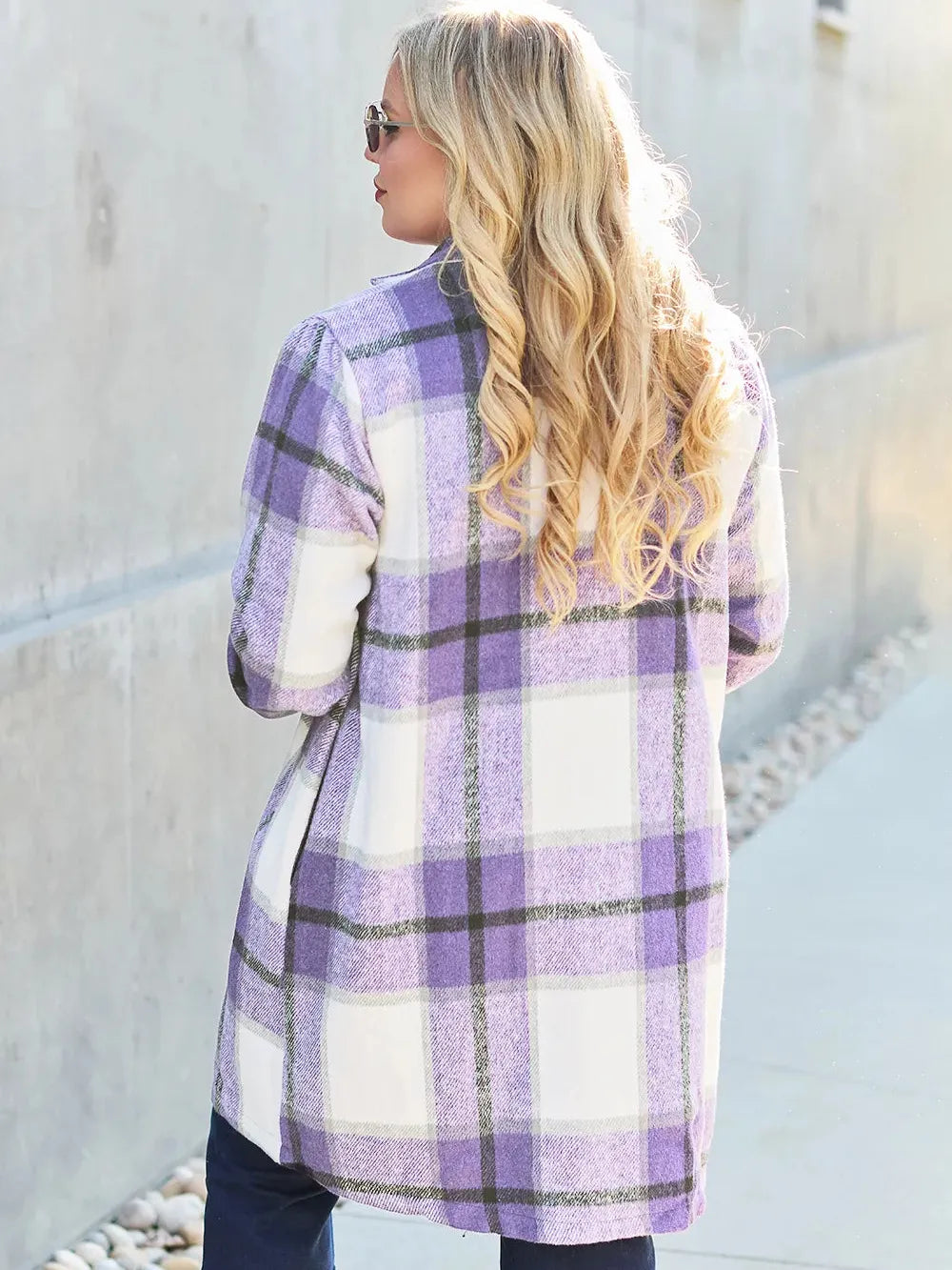 Plaid Perfection Lapel Coat by Double Take-Coats & Jackets-Shop Z & Joxa