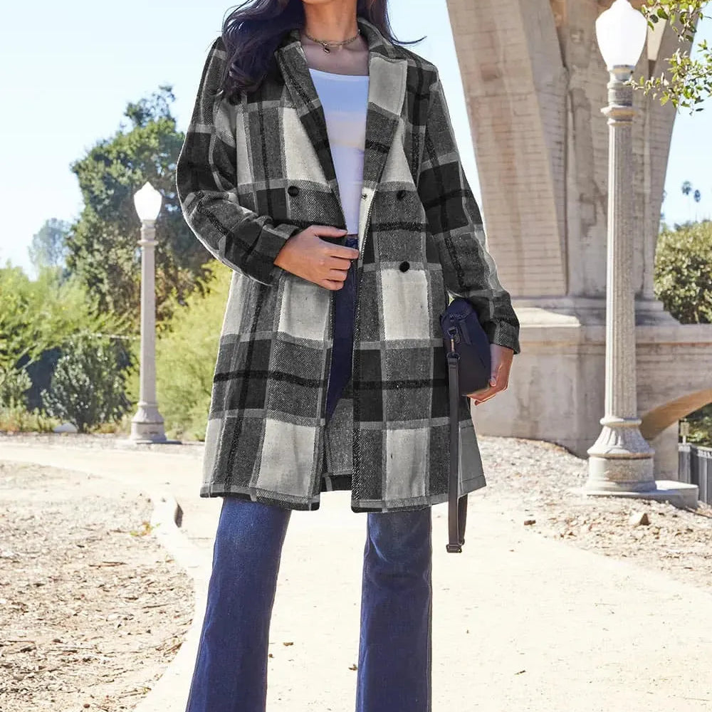 Plaid Perfection Lapel Coat by Double Take-Coats & Jackets-Shop Z & Joxa