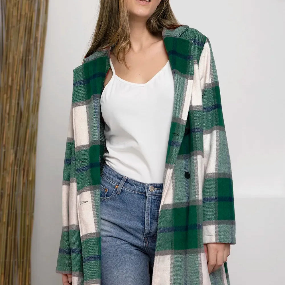 Plaid Perfection Lapel Coat by Double Take-Coats & Jackets-Shop Z & Joxa