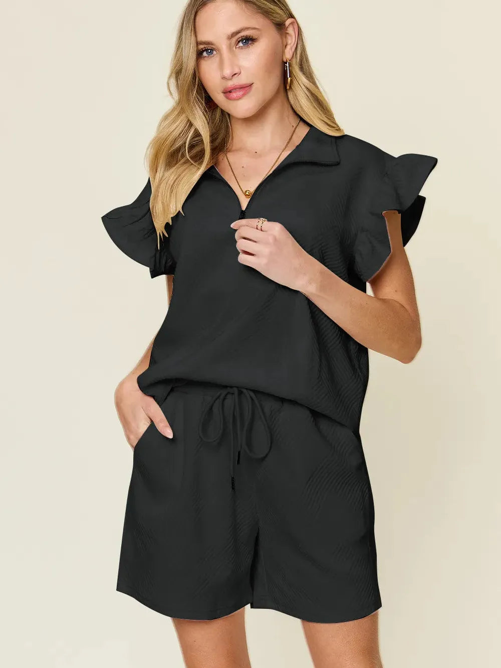 Polished Twist Textured Lounge Set by Double Take-Women's Sets-Shop Z & Joxa