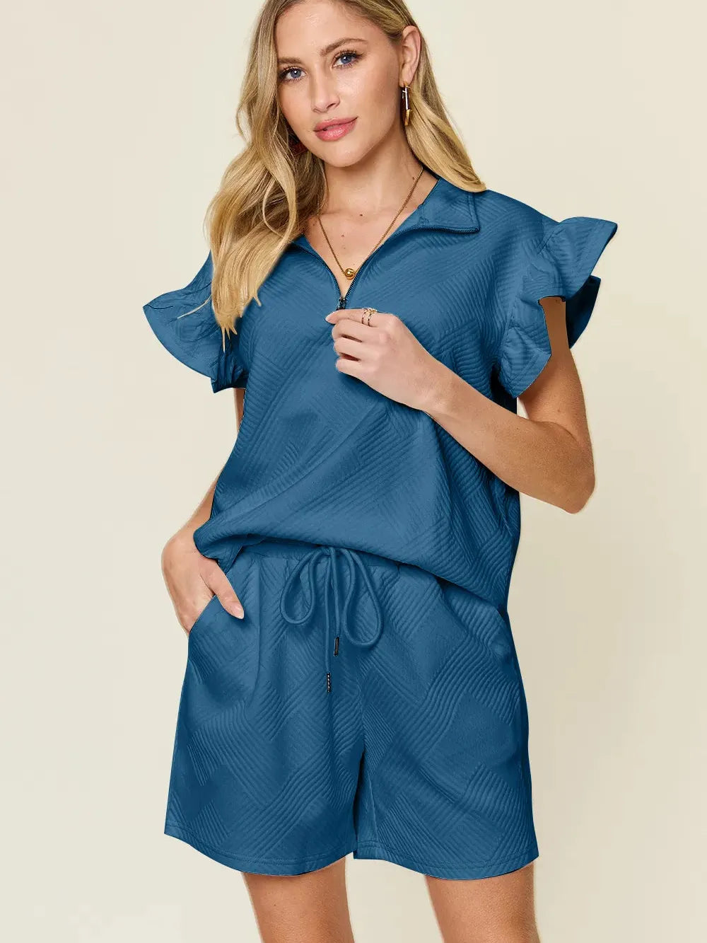 Polished Twist Textured Lounge Set by Double Take-Women's Sets-Shop Z & Joxa