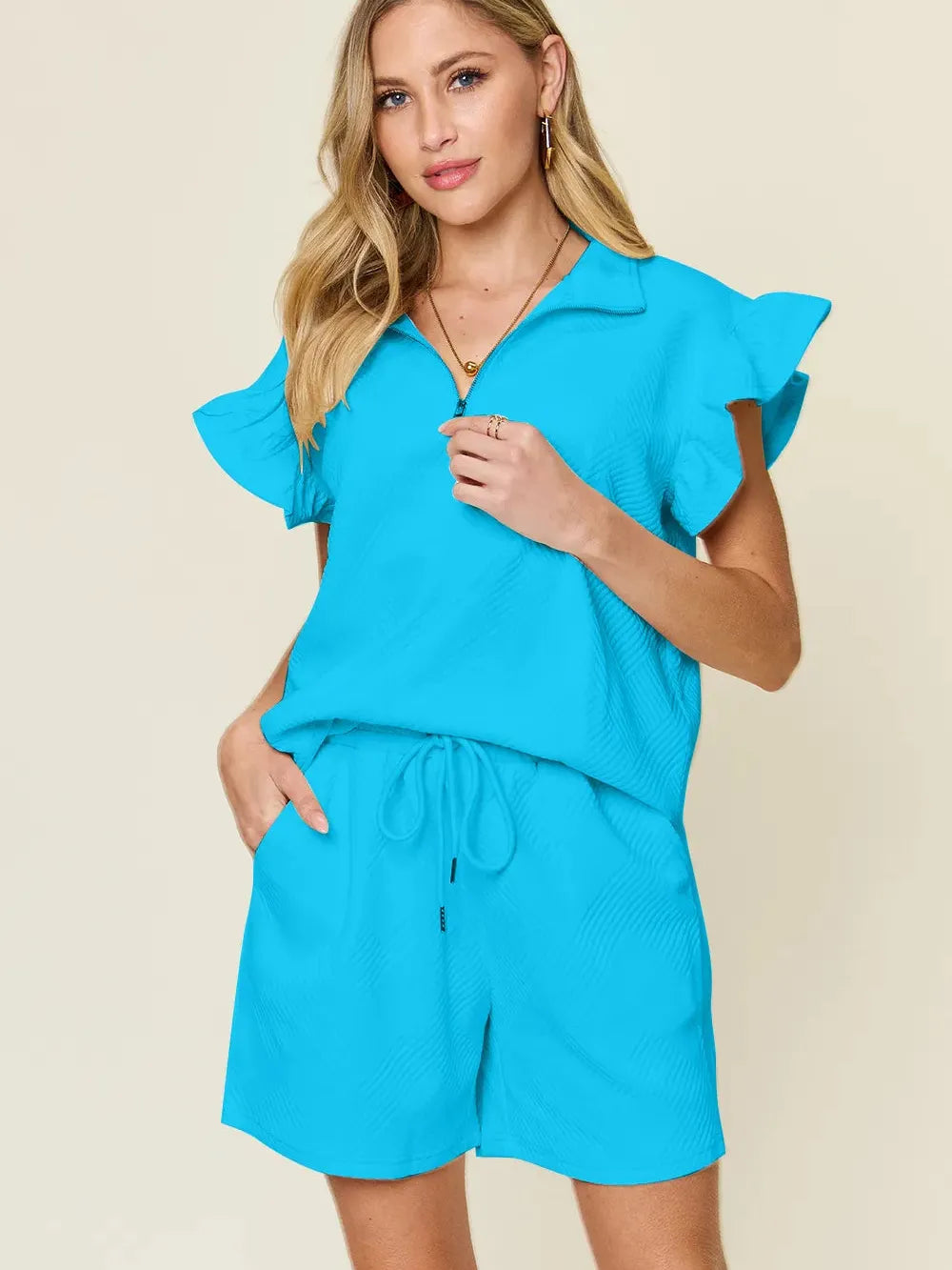 Polished Twist Textured Lounge Set by Double Take-Women's Sets-Shop Z & Joxa