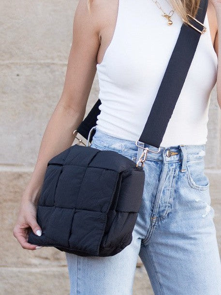 Puff Up Your Style Fold-Over Woven Puffer Crossbody Plus Pouch-Women's Accessories-Shop Z & Joxa