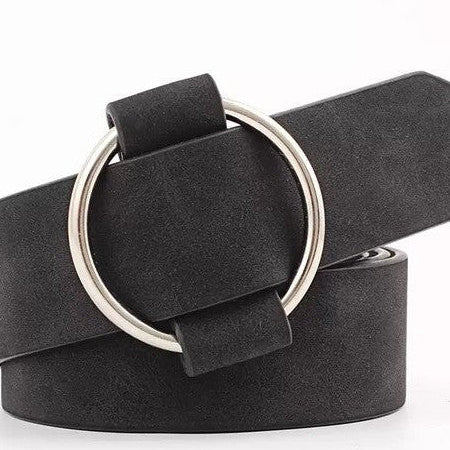 Put a Belt on It Vegan Leather Belt with O Ring Buckle-Women's Accessories-Shop Z & Joxa