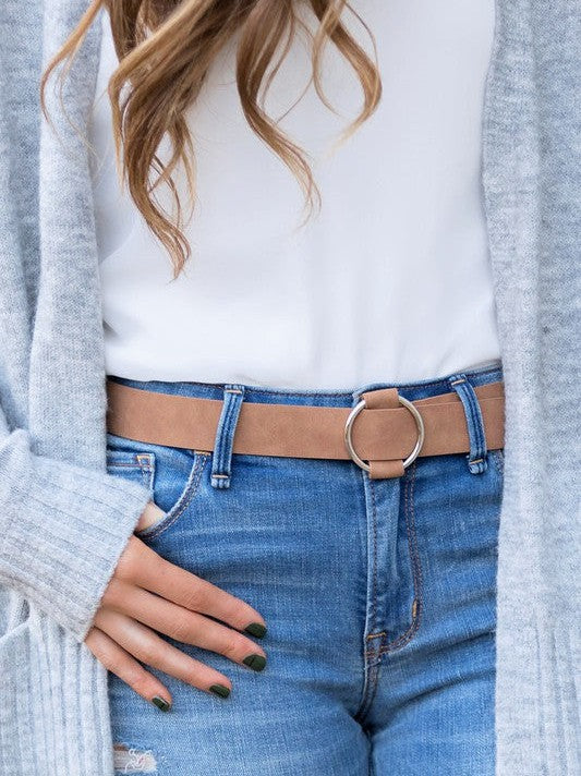 Put a Belt on It Vegan Leather Belt with O Ring Buckle-Women's Accessories-Shop Z & Joxa