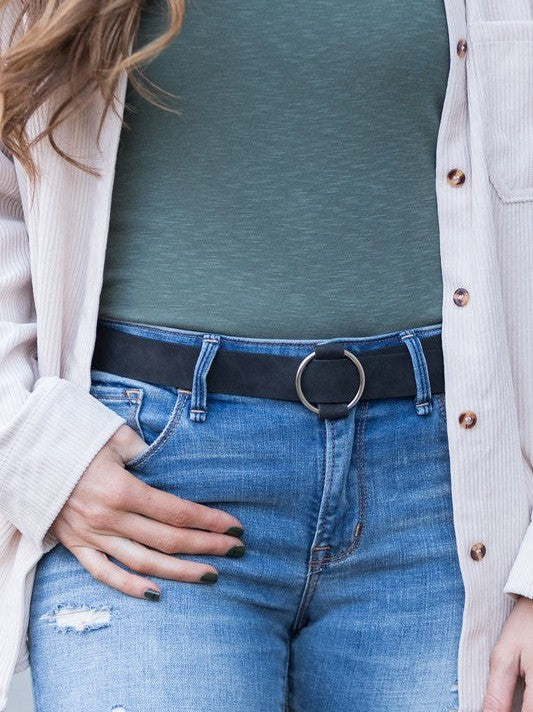Put a Belt on It Vegan Leather Belt with O Ring Buckle-Women's Accessories-Shop Z & Joxa