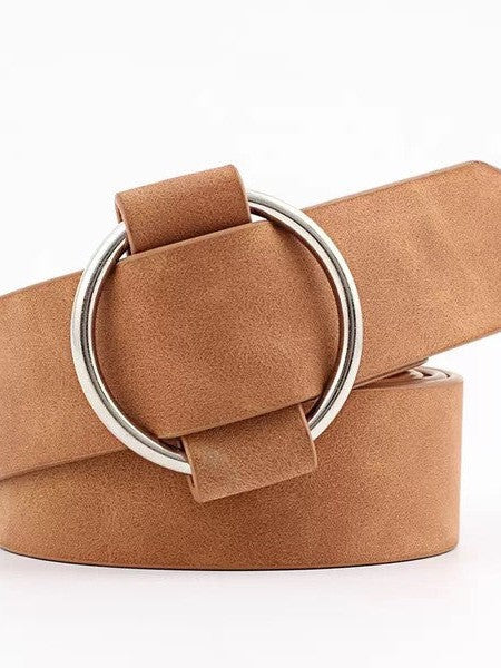 Put a Belt on It Vegan Leather Belt with O Ring Buckle-Women's Accessories-Shop Z & Joxa