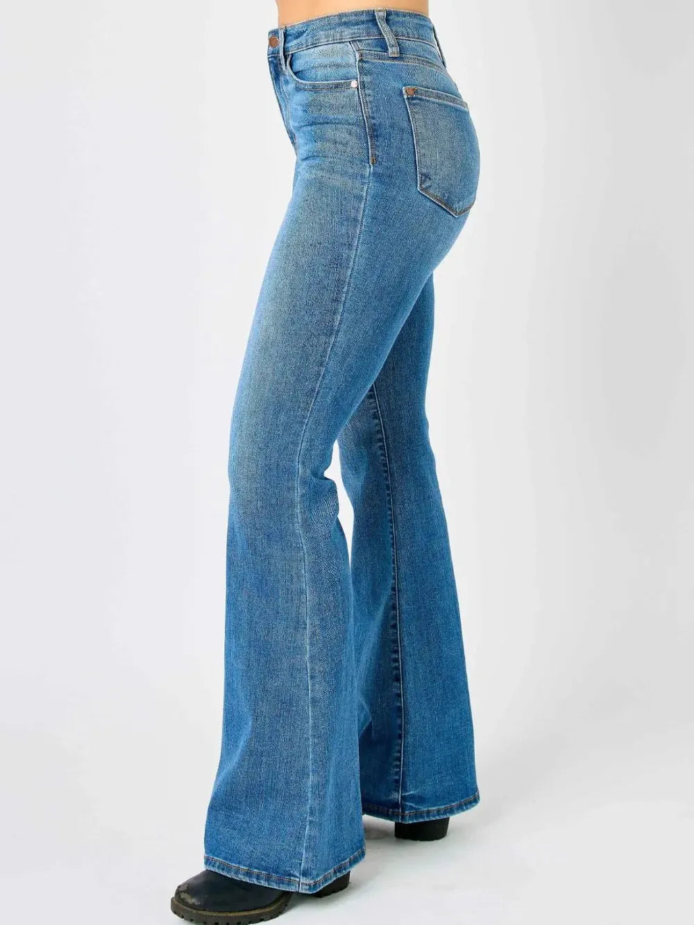 Retro Flair High-Waist Classic Flare Jeans by Judy Blue-Women's Jeans-Shop Z & Joxa