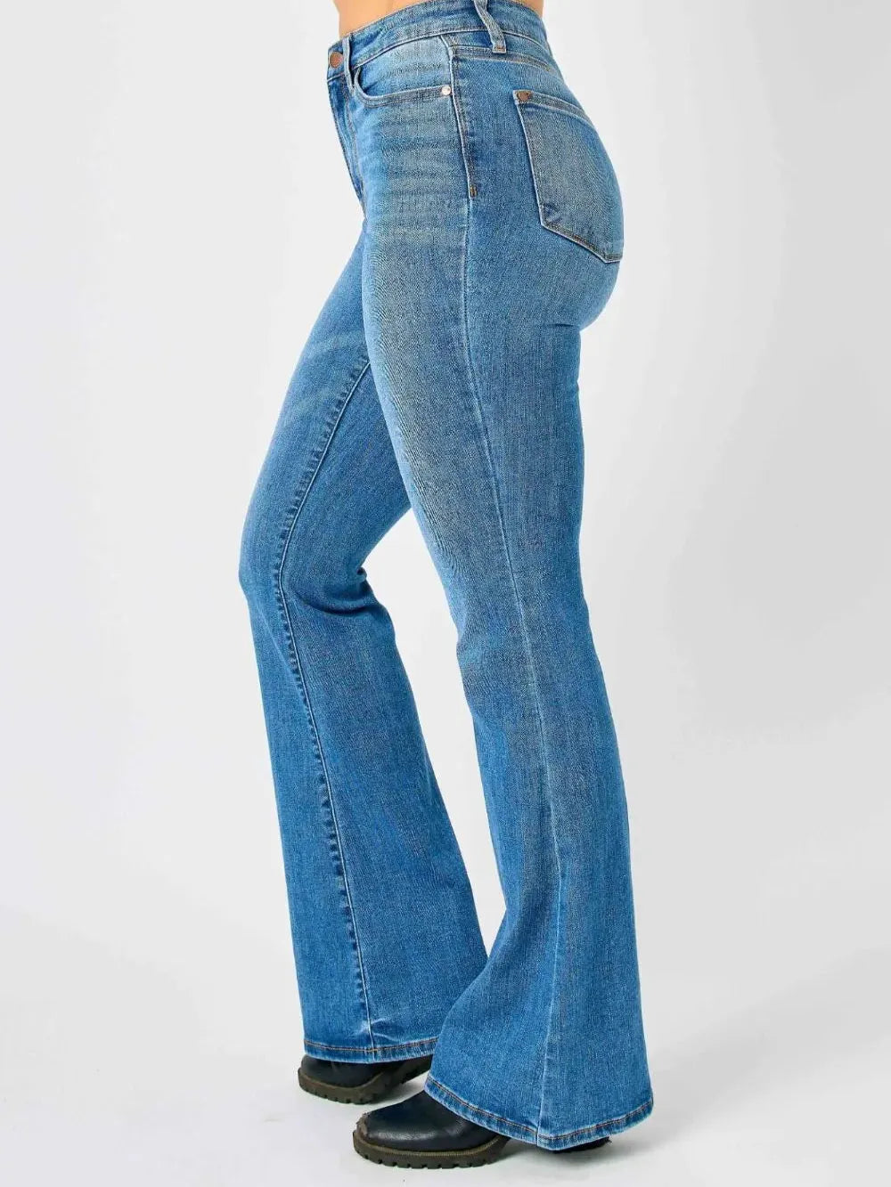 Retro Flair High-Waist Classic Flare Jeans by Judy Blue-Women's Jeans-Shop Z & Joxa