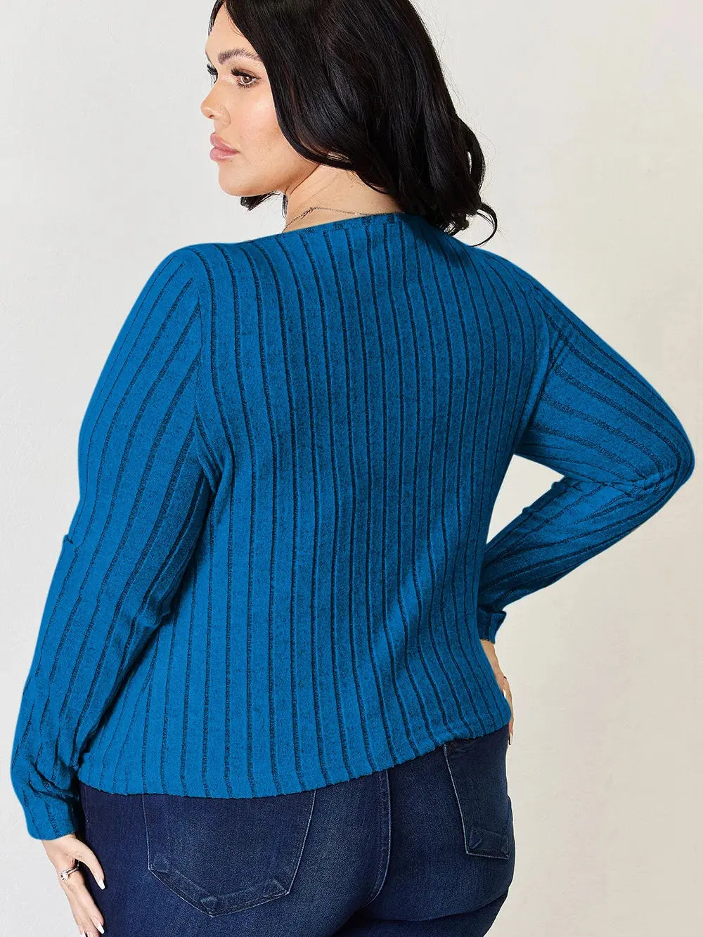 Ribbed and Ready Everyday Long Sleeve Tee by Basic Bae-Women's Shirts & Tops-Shop Z & Joxa