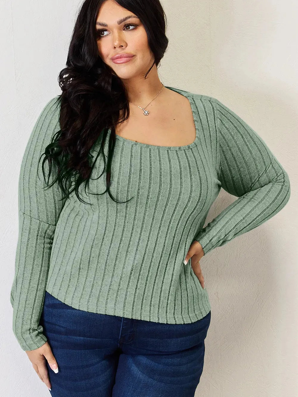 Ribbed and Ready Everyday Long Sleeve Tee by Basic Bae-Women's Shirts & Tops-Shop Z & Joxa