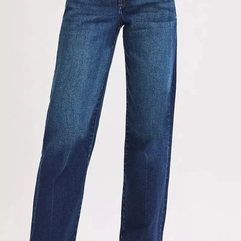 Risen Baggy Babe Mid Rise Wide Baggy Jeans in Dark Stone-Women's Jeans-Shop Z & Joxa