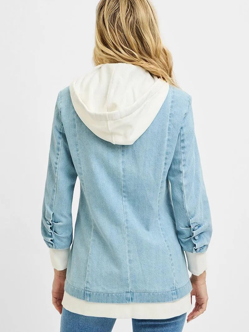 Risen Blazer Remix One Button Blazer with Hoodie Jacket-Coats & Jackets-Shop Z & Joxa