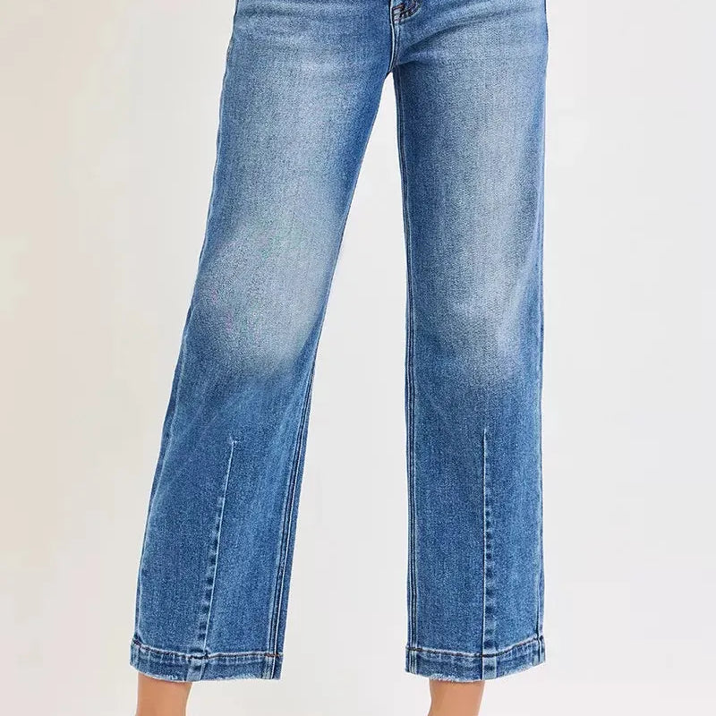 Risen Blue Haven High Rise Crop Boyfriend Tapered Jeans-Women's Jeans-Shop Z & Joxa