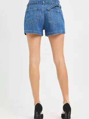 Risen Cool Girl Slouchy Denim Shorts with Belt-Women's Shorts-Shop Z & Joxa