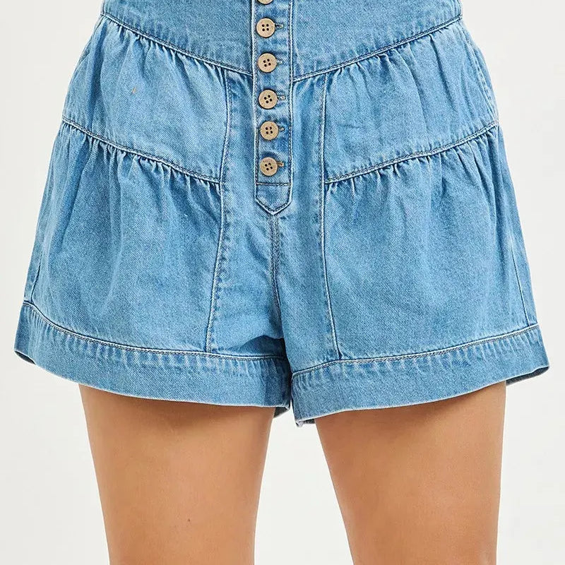 Risen Easy Breeze Elastic Band Slouchy Shorts With Shirred Detail-Women's Shorts-Shop Z & Joxa