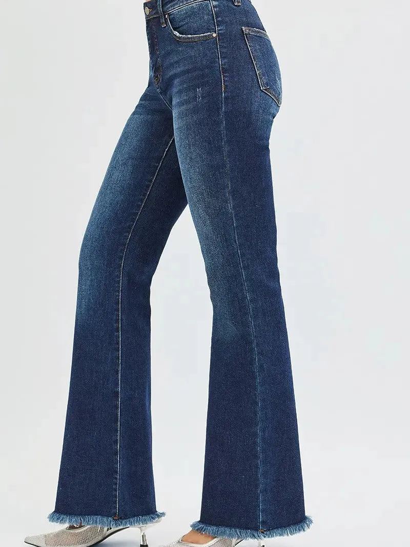 Risen Flare & Flair Tummy Control Mid-Rise Jeans-Women's Jeans-Shop Z & Joxa